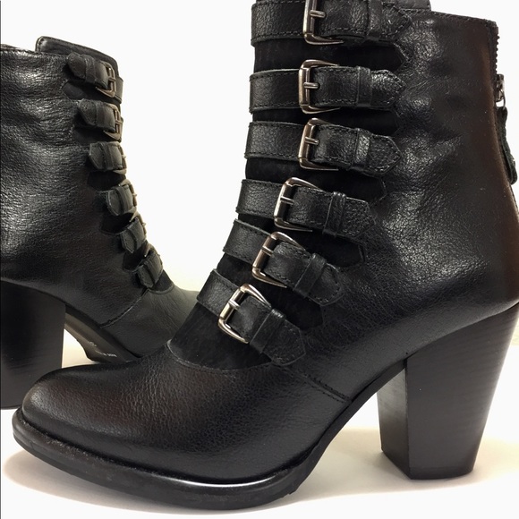 FABIANELLI Boots buckle Made in Italy Blk Sz 7/37 - Picture 3 of 8